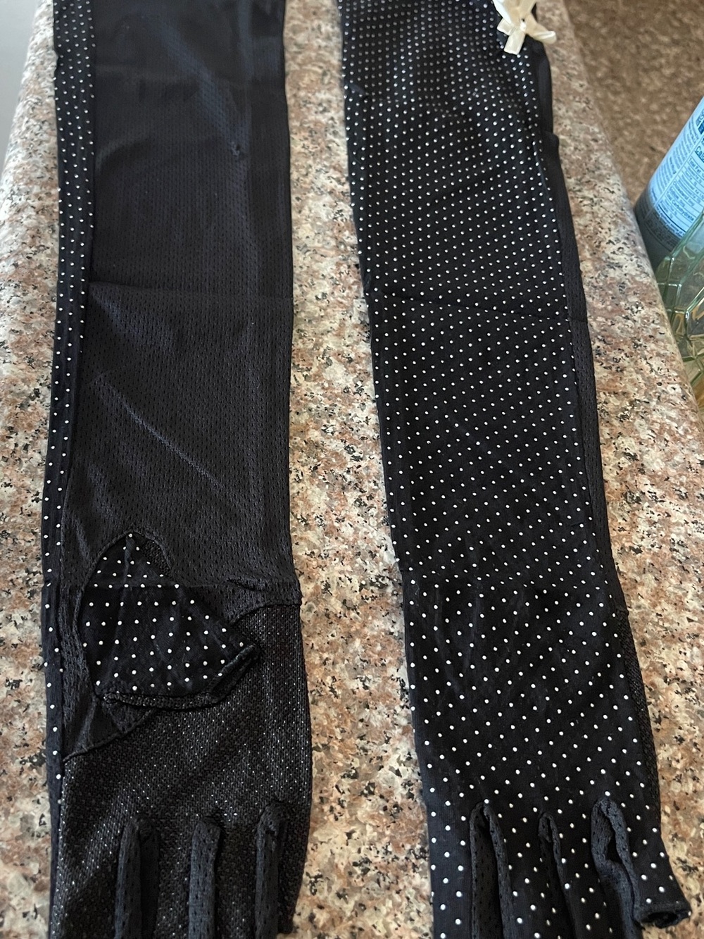 Black Polka Dot Evening Gloves
